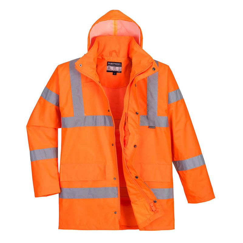 Hi-Vis Breathable Jacket - Orange - L R
