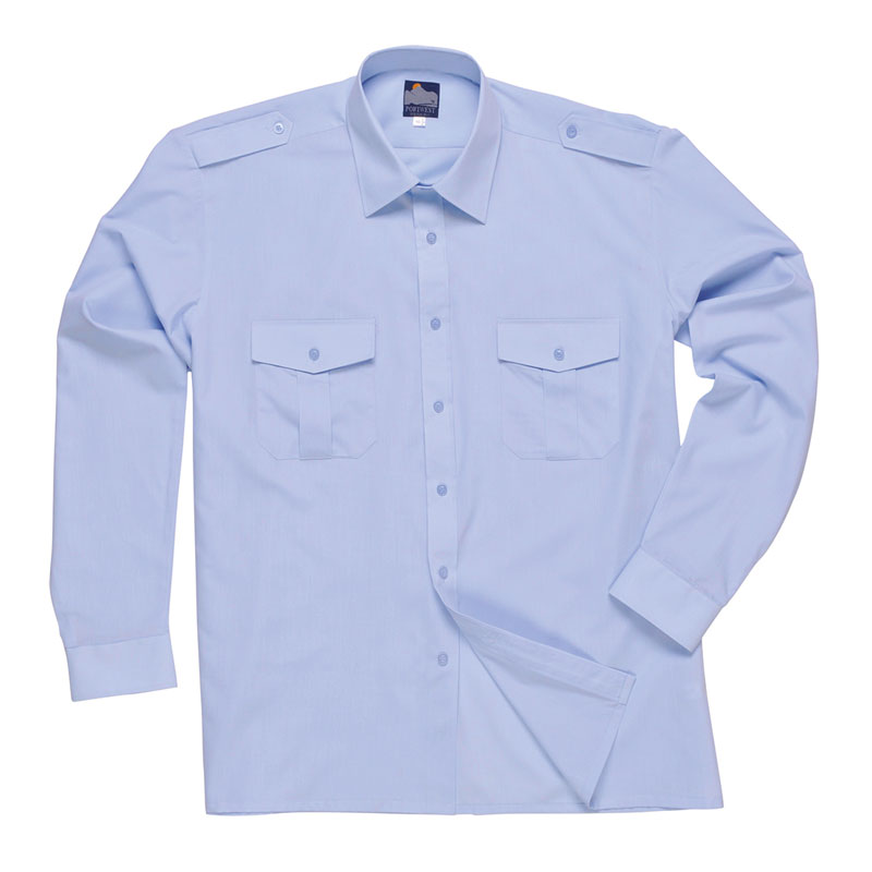 Pilot Shirt, Long Sleeves - Blue - 175 U