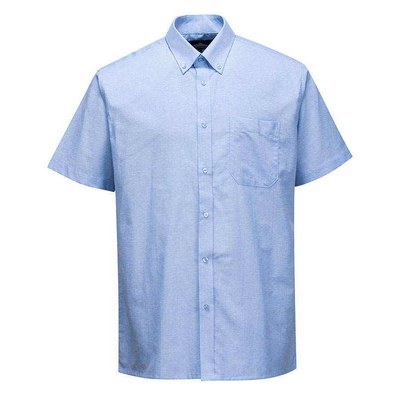 Easycare Oxford Shirt, Short Sleeves - Blue - S U