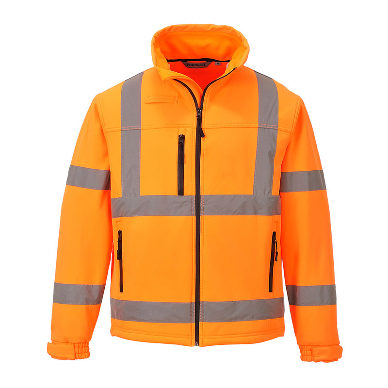 Hi-Vis Classic Softshell Jacket (3L) - Orange - L R