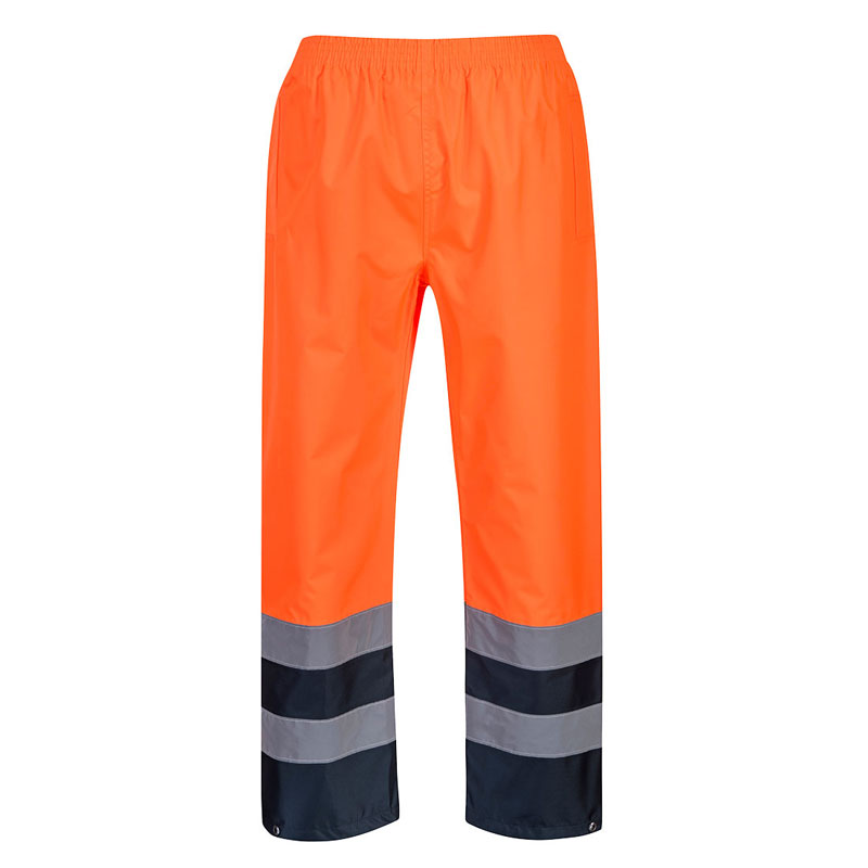 Hi-Vis Two Tone Traffic Trousers - Orange - L R