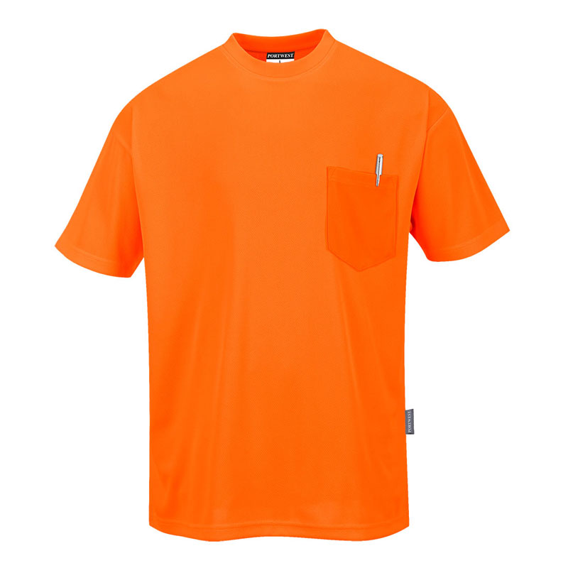 Day-Vis Pocket Short Sleeve T-Shirt - Orange - 4XL R