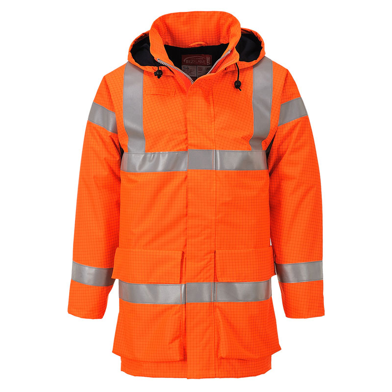Bizflame Rain Hi-Vis Multi Lite Jacket - Orange - L R