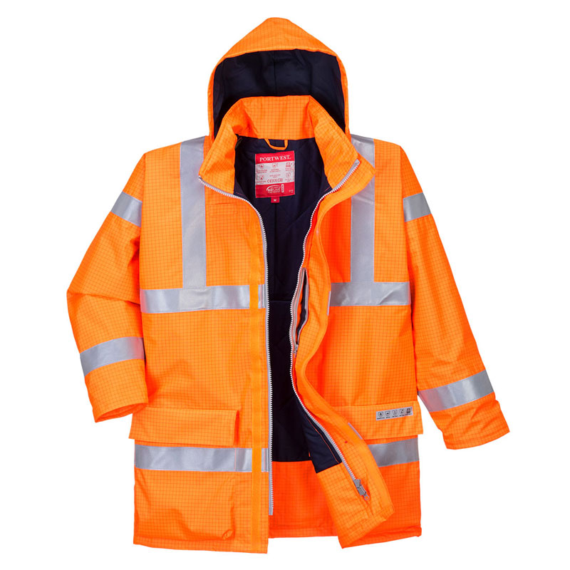 Bizflame Rain Hi-Vis Antistatic FR Jacket - Orange - 4XL R
