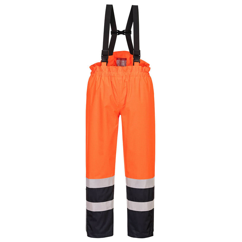 Bizflame Rain Hi-Vis Multi-Protection Trouser - Orange/Navy - L R