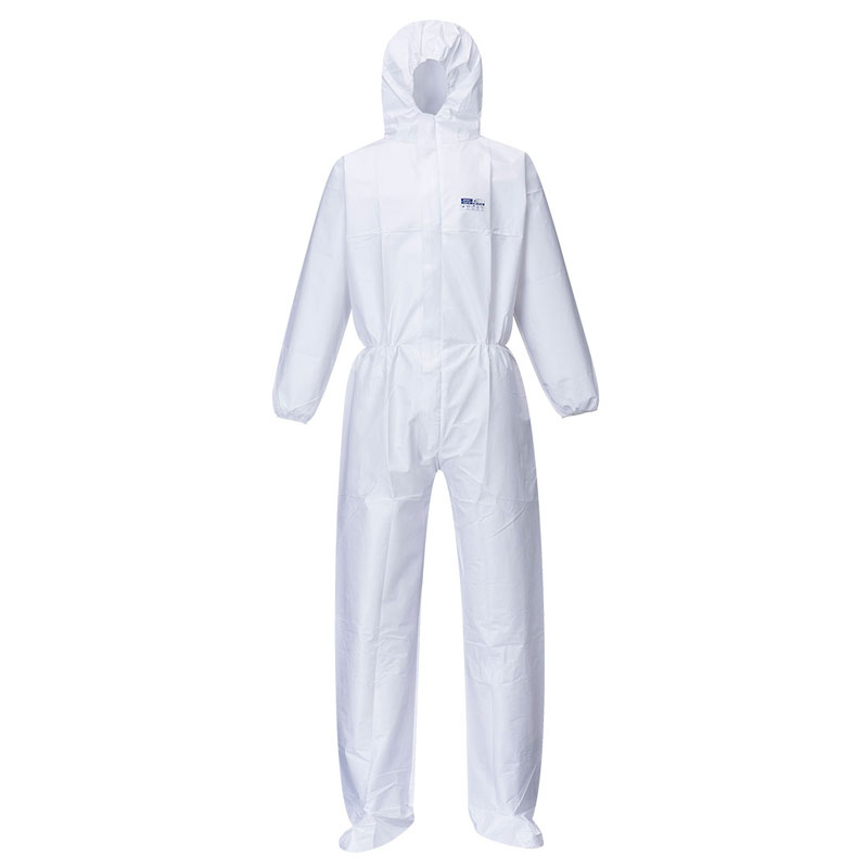 BizTex Microporous Coverall with Boot Covers Type 5/6 - White - L R