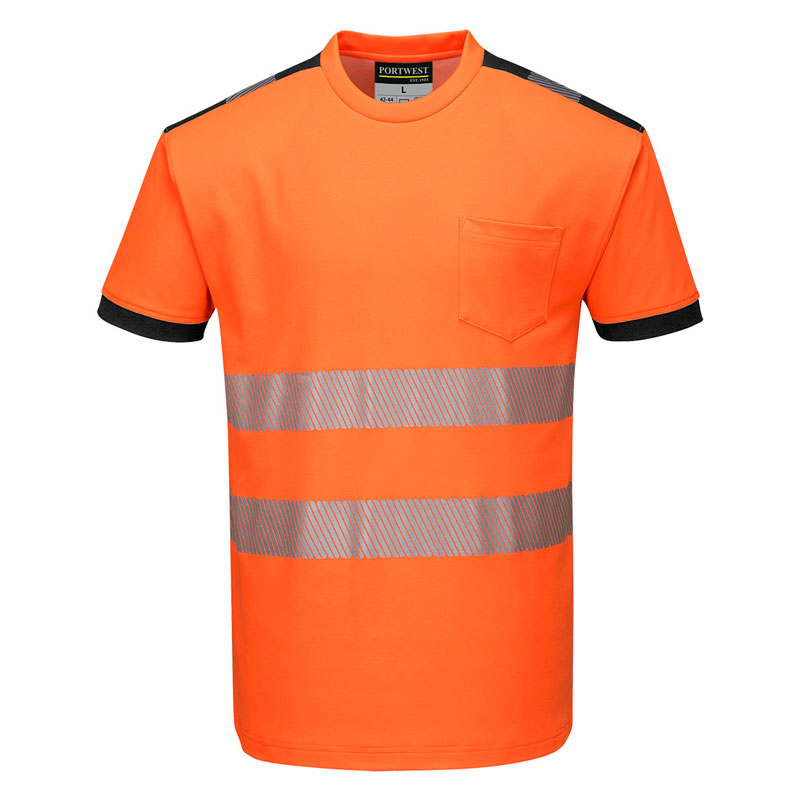 PW3 Hi-Vis T-Shirt S/S - Orange/Black - 4XL R