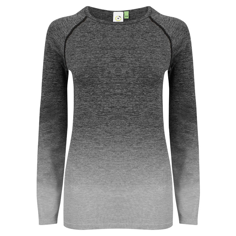 Women's seamless fade out long sleeve top