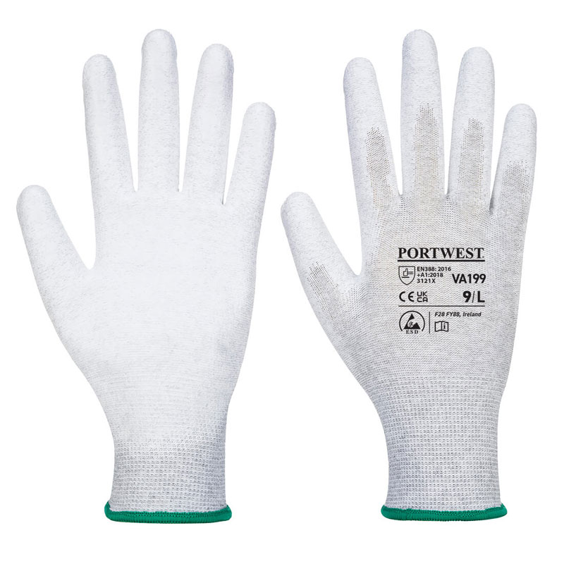 Vending Antistatic PU Palm Glove - Grey - L R