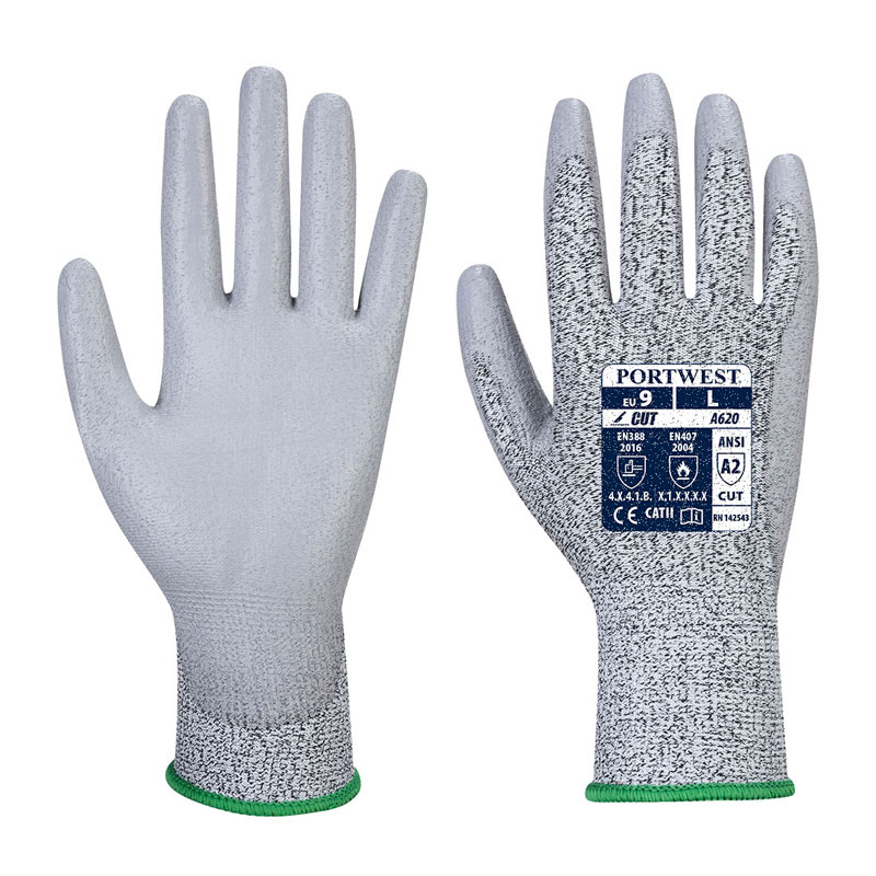 Vending LR Cut PU Palm Glove - Grey - L R