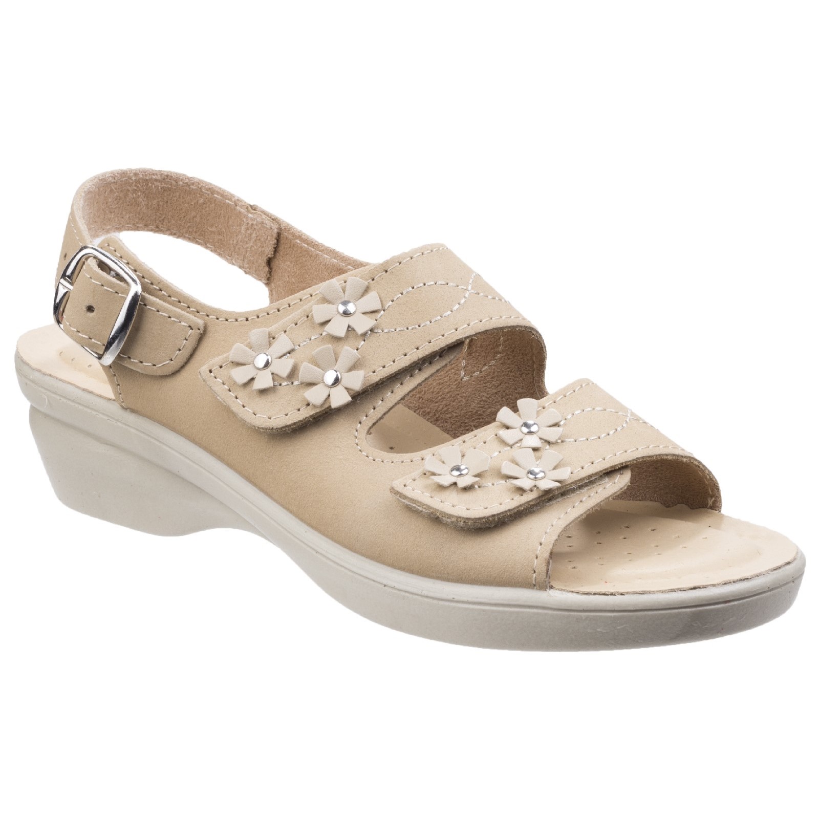 Amaretto Women's Touch Fastening Leather Sandal